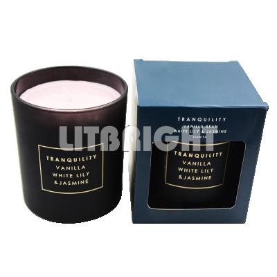 China Birthdays Black Scented Candles 3% Glass Matte Scent Jar Candles Soy Wax Candles for sale