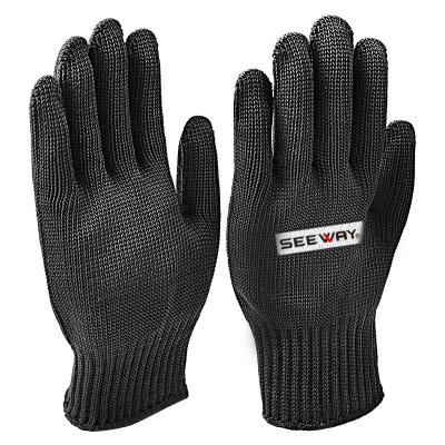 China Industry SEEWAY Work Cut Level 5 EN388 Cut Resistant Gloves Black White Gray for sale