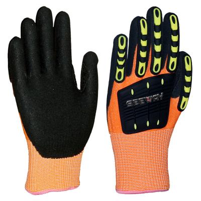 China Anti-cut. Seeway Shock Absorption TPR Mechanic Cut Resistant Anti Impact Impact Resistant Gloves for sale