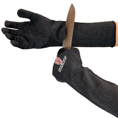 China Anti-cut Seeway Black Long Cuff EN388 354X Cut Resistant Gloves With Stainless Steel Fiber for sale