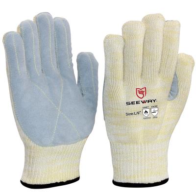 China Seeway EN407 Standard Heat Resistant High Temperature Industrial Gloves for Steel Industry for sale