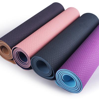 China High Quality Non-slip Yoga Mat Fitness Mat Double Yoga Pilate Hot Yoga Color Tape Mat for sale