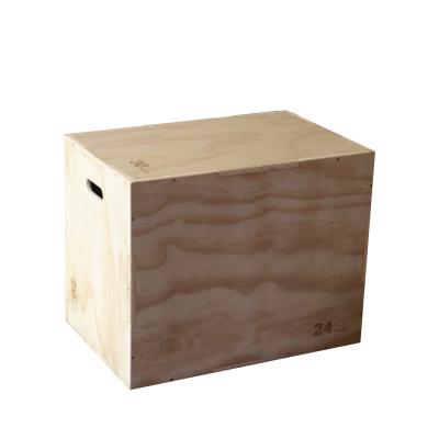 China Large Discount Pine Fitness Training Equipment Gym Training Wooden Plyo Treatment Boxes for sale