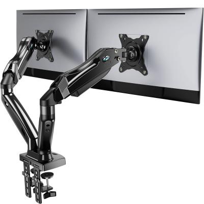 China HUANUO Alloy Steel Spring Monitor Desktop Mount Vesa Dual Monitor Stand Gas Adjustable Spring Computer Monitor Arm for sale