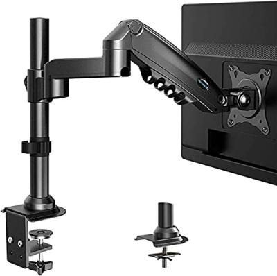 China HUANUO Gaming Steel High Quality Monitor Arm Screen Adjustable Black Aluminum Stand Single Monitor Stand Monitor Holder for sale