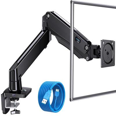 China HUANUO Steel Design Monitor Arm Single Adjustable Black Vesa Mount 100x100 Shock Absorber Computer Monitor Stand for sale