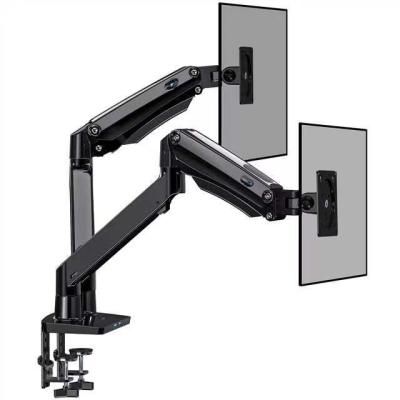 China Allied HUANUO Steel Design Advanced Dual Mount Shock Absorber Vesa 100x100 Computer Gaming Monitor Arm Stand for sale