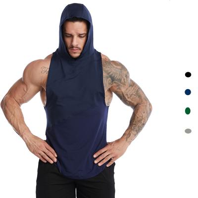 China 2022 Custom High Quality Gym Hoodie Tank Tops Breathable Sleeveless Quick Dry Sports Running Men Gym Vest for sale