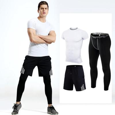 China 2022 Autumn Winter Men's Gym Fitness Breathable Training Activewear 3 Piece Gym Set for sale