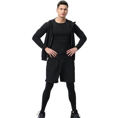 China New Design Premium Men's Breathable Compression 5 Pcs Tracksuit Gym Fitness Set for sale