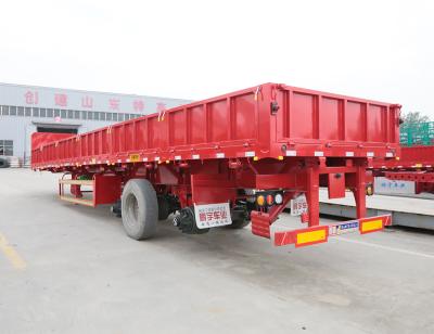 China Truck Trailer 2 Axle 3 40 Ton 60 Ton Side Wall Cargo Semi Trailer for sale