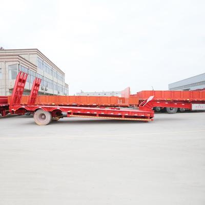 China Sale 40ft Flatbed Semi Truck Trailer 3 Axles 20ft Container Truck Tralier for sale