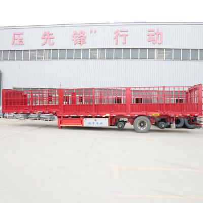 China New 3 Axles Flat Bed Container 40ft Cargo High Deck Trailer Truck Flat Bed Semi Truck Trailer For Sale for sale