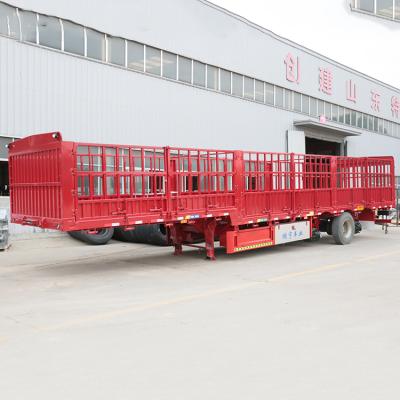 China Cattle Trailer Truck Cattle Trucks Cargo Fence Trailer Semi Trailer for sale