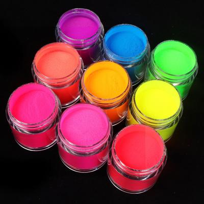 China Excellent Nail Art Effect Extension Nail Crystal Powder Extended Dye Polish Neon Nail Gel Polymer Acrylic Powder for sale