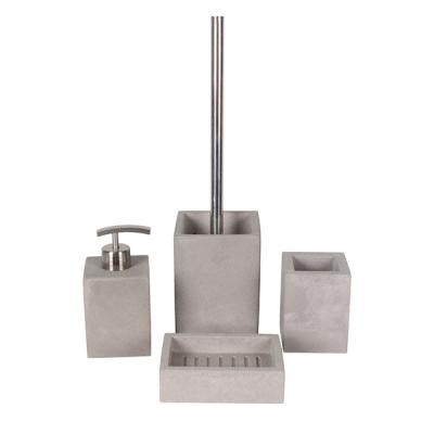 China Texture Natural Thick Concrete Bathroom Soap Dispensers Square / Rectangle for sale