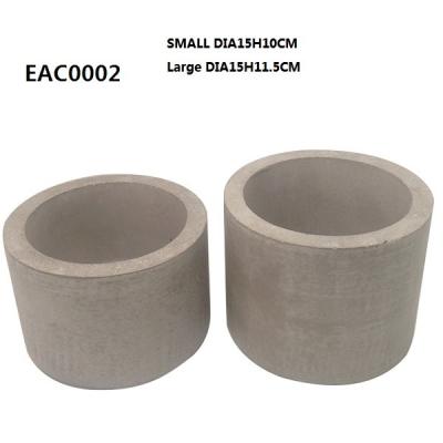 China House Natural Concrete Plant Pots Flower cylinder grey 2 Sets 15cm × 10cm for sale