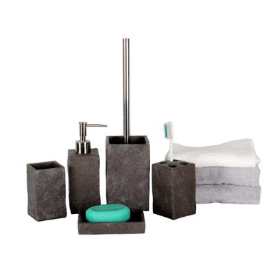 China Stone Finished Concrete Soap Dish / 0.83 KG Concrete Toilet brush Holder for sale