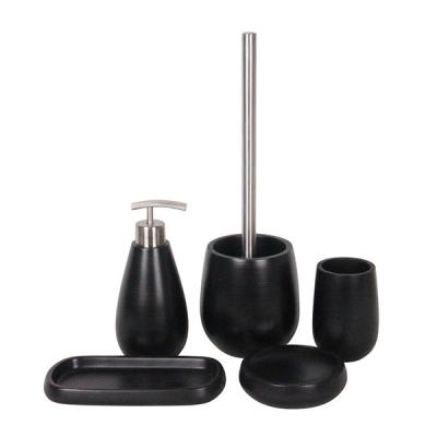 China Interior Black Elegant Cement Soap Dish Smoothly Bathroom Fittings Handmake for sale