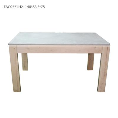 China Home Concrete Table Top Four Wooden Legs / Rectangle Concrete Outdoor Table for sale