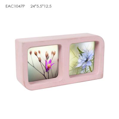 China Pink Rectangle Concrete Picture Frame Abstract Paintings 2 Pcs For Girl for sale