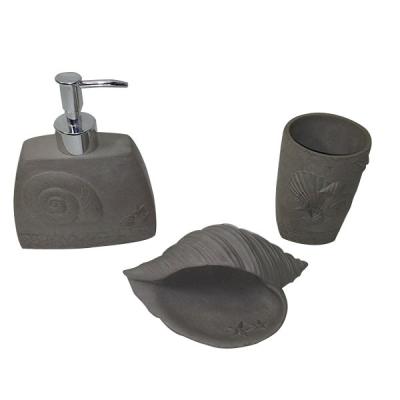 China Seashell Black Concrete Bathroom Accessories For Cleaning Eco - Friendly for sale