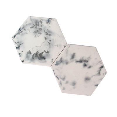 China Marble Finish Concrete Kitchen Accessories White , Black Cup Mat 6mm for sale