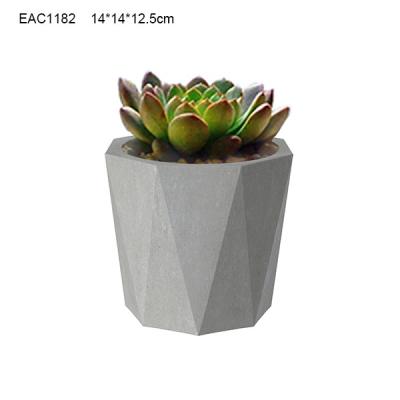 China Large Oval Geometric Concrete Plant Pots Handmade Waterproof For Indoor for sale