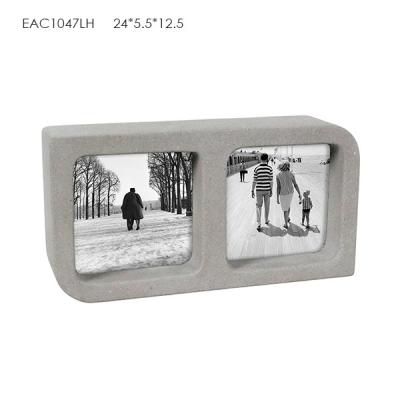 China Oblong Family Cement Photo Frame / Grey Smooth Decorative Picture Frames for sale