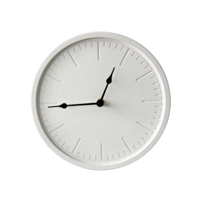 China Deboss white concrete wall clock black aluminium hands 12888 clockwork for sale