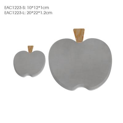 China Apple shape concrete kitchen accessories mini coaster with wood handle for sale