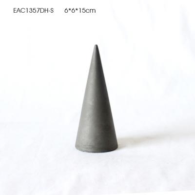 China Handmade Small Grey Concrete Cone Concrete Desk Accessories For Ring Holder for sale