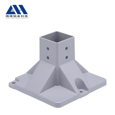 China Easy Install Heavy Weight Die Casting Aluminum Metal Floor Stand Base Fixed Feet Stand for sale