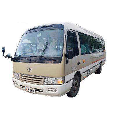 China Toyota coster bus 2TR gasoline engine used Toyo Coster 23 seats uesd coach Bus Long distance bus < 4L for sale