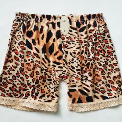 China Breathable Panties women spring and autumn milk silk leopard print low waist abdomen raise hip leopard sexy small belly four-corner pants for sale