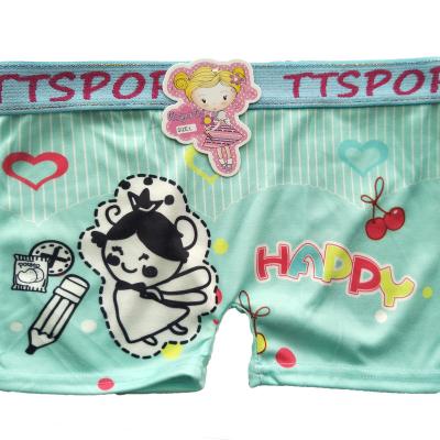 China Breathable Sweet Cartoon Printed Panties Happy Little Girl Milk Silk Low Rise Lady Panty Breathable Four Leg Underwear for sale