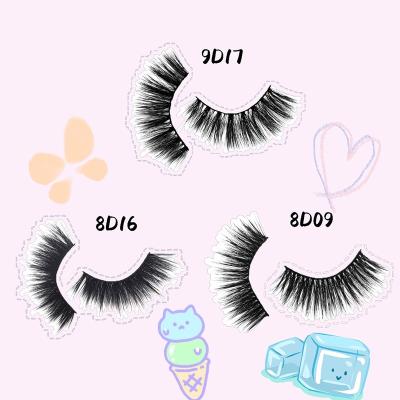 China 8D 9D Effect and Affordable Prices 3 Pieces in One Set 100%Handmade 8D9D 10mm20mm False Mink Eyelash Vendor Eyelash Box Packaging Wholesale Demonstration for sale