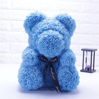 China High quality 40cm artificial valentine's gift teddy bear rose roses birthday gift box teddy bear for sale