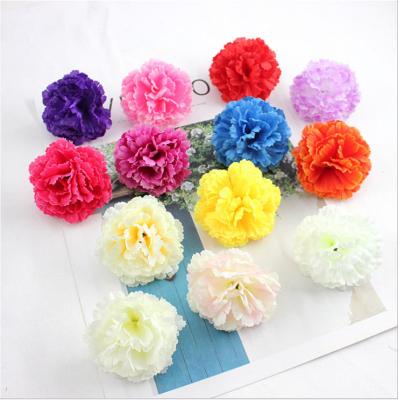 China Celebration Simulation Carnation Flower Head Wholesale Silk Flower Head for sale