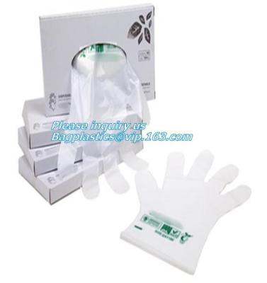 China vinilo plástico disponible abonable médico de los guantes, biodegradable y abonable de los guantes, polietileno disponible PE Gl en venta