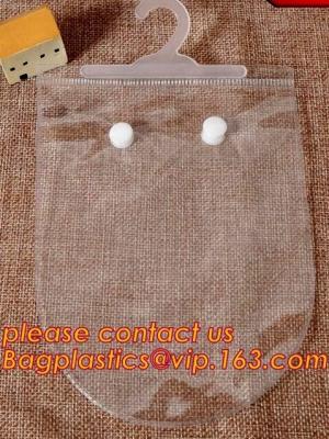 China las bolsas de plástico transparentes reutilizables del gancho de la suspensión, el HDPE degradable/ldpe de d2w cortan con tintas/los bolsos plásticos de la suspensión de puerta de la manija del sacador en venta