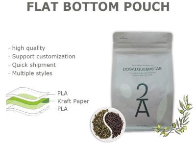 China Bagease Custom Printed Biodegradable Compostable Pla Kraft Paper Flat Bottom Luxury Coffee Beans Pouch Packaging Bags for sale