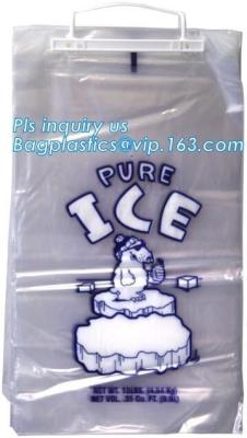 China Bolsos del cubo de hielo de WICKETEDplastic, bolsos del congelador del cubo de hielo, bolso disponible del cubo de hielo, bolso de empaquetado de hielo del hielo plano claro polivinílico del bolso en venta