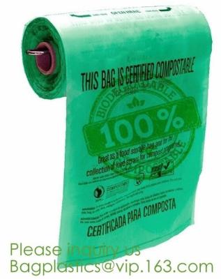 China Venta al por mayor biodegradable abonable de la bolsa de plástico de la basura respetuosa del medio ambiente, bolso de basura plástico abonable biodegradable barato encendido en venta