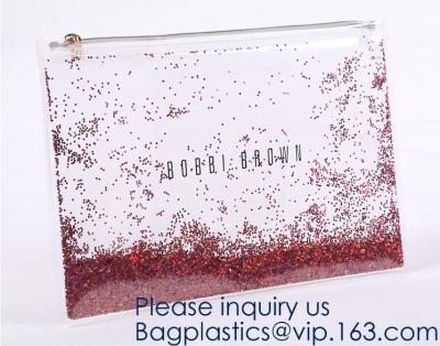 China Bolsa del claro de Logo Glitter Cosmetic Makeup Eva/bolsas de encargo, caja de lápiz de Smiggle con brillo, caja Docume del CD del bolso del tejido en venta