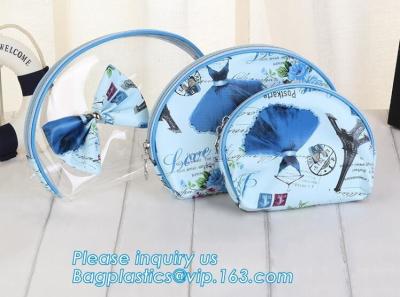 China El bolso cosmético de la moda del PVC del brillo de la muchacha, las cajas del filtro portátiles del maquillaje del viaje abulta pvc claro transparente de encargo del bolso de las mujeres en venta
