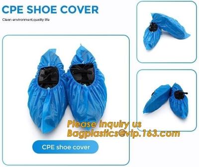 China Una cubierta plástica disponible más barata del zapato de la cubierta azul material del zapato del PE, cubierta plástica médica, bagplasti del zapato del precio bajo del bagease en venta