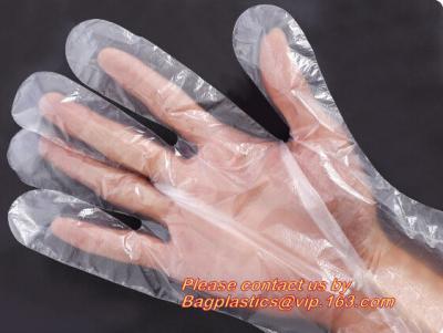 China Guantes disponibles del PE, guantes de limpieza grabados en relieve disponibles del hogar PE de la comida, guantes disponibles del PE del plástico transparente para la comida u en venta