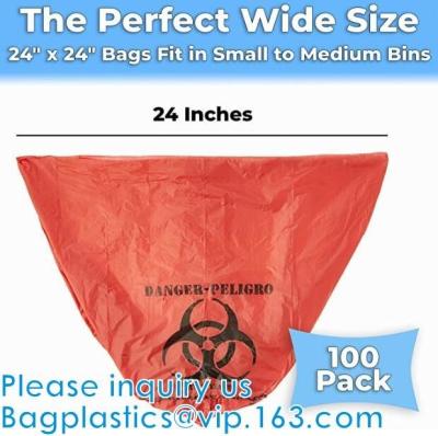 China Open Ended Red Biohazard Liners Disposable LLDPE Bags Disposing Waste Plastic Bags For Health Applications for sale