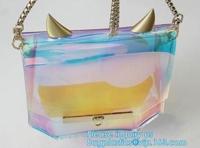 China bolsa de asas material del hombro de la impresión del PVC del laser la nueva, muchachas lleva a hombros a Tote Beach Bag, bolso transparente de la playa del PVC de las señoras en venta